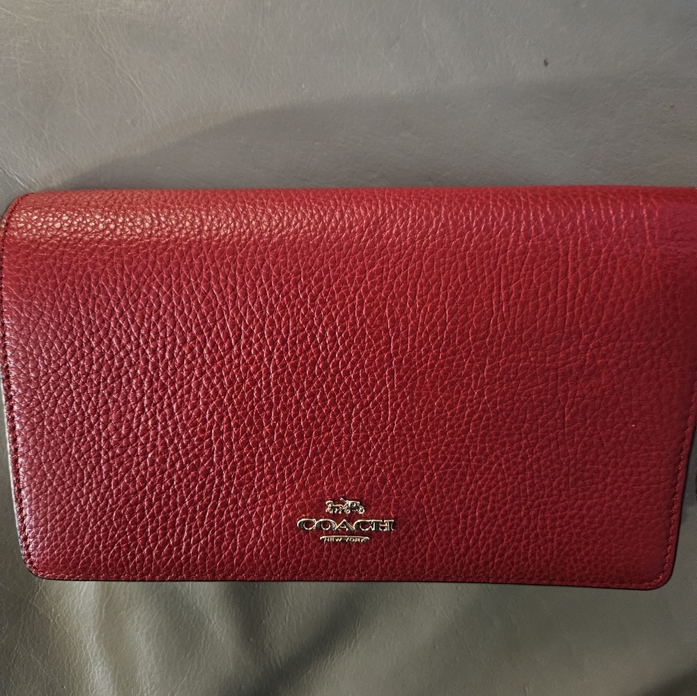 Coach Red Leather Wallet